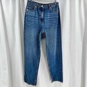 Whistles Side Split Jeans Sz 28  NWT Blue High Rise